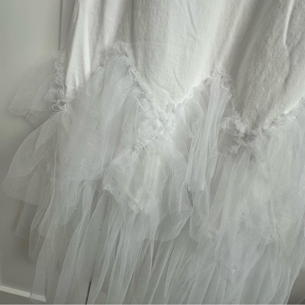 Ella Dress in White with Tulle Skirt -Large - Picture 2 of 5